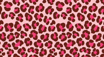 A vibrant pattern of pink and maroon leopard spots on a light background © Rena