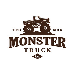 vintage logo monster truck vector stock template illustration © MANIFEST