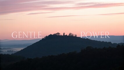Fototapeta premium Serene Hillscape at Dawn with Gentle Light and Vast Horizons