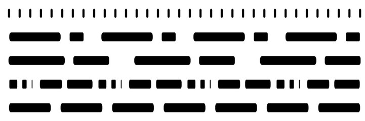 Straight dash line set. Pencil borders design