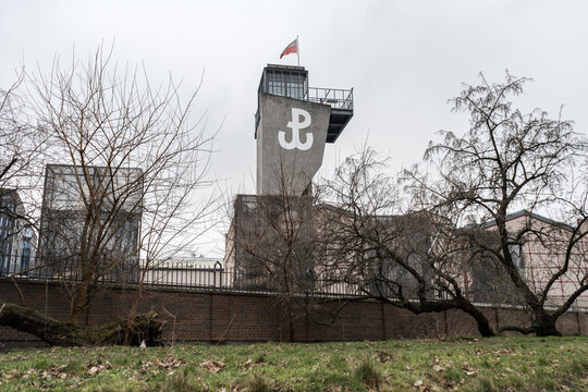 Warsaw Uprising Museum, dedicated to the 1944 uprising against occupation. Muzeum Powstania Warszawskiego, featuring exhibits on resistance, history on March 24, 2025 in Warsaw, Poland.
