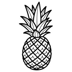 Fototapeta premium Black and White Pineapple Illustration Vector