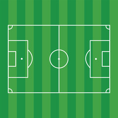 Soccer Field Football Pitch with Green Grass Vector
