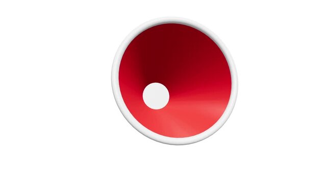 red button with a speaker 