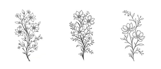 Blumen als Tattoo Vorlage oder Gru&szlig;karte