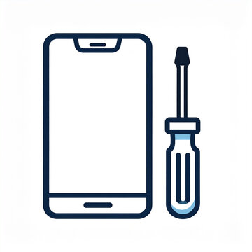 Naprawa serwis telefon&oacute;w - ikona smartfon i śrubokręt