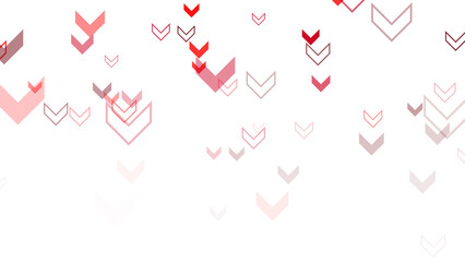 Obraz na płótnie Canvas red arrows down falling business financial recession icons on transparent background, png stock market and economy isolated social media design element