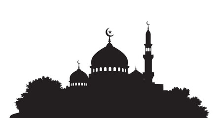 Obraz premium Family Worship in Ramadan Silhouette Sticker