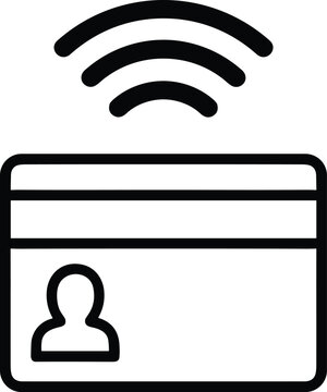 Tap to pay with contactless credit card icon indicating secure wireless payment transaction and cashless NFC mobile payment system