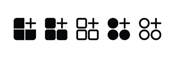 Set of Apps add icon collection different style.