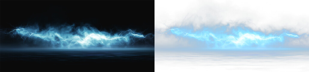 Lightning, electric, bolt, flash with dramatic storm energy in PNG format, perfect overlay for transparent PNG art, adding lightning, electric, bolt power to dynamic and bold designs overlay effect © Alehandro