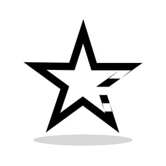 Fototapeta premium Star us flag icon with shadow