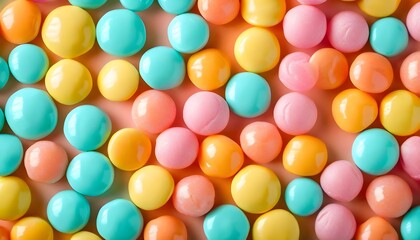 Obraz premium Colorful candies fill the frame with sweet treats on display