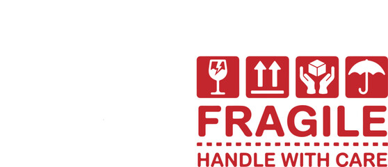 Fototapeta premium Fragile Handle With Care Label, Art & Illustration