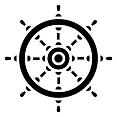 Nautical Wheel Vector Icon