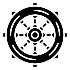 Obraz premium Ships Wheel Vector Icon