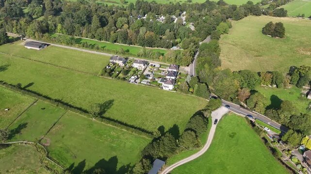 Aerial Drone Footage of Castleton Village, hope valley, UK