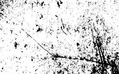 Rough grunge texture in black and white with distressed scratches, dust, and speckled damage. Ideal for overlays, graphic design, or creating vintage worn effects.