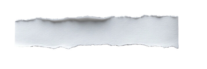 A strip of white torn paper against a black background. Sharp, jagged edges