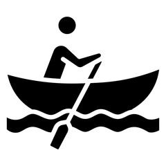 Rowing Boat Vector Icon © SAMDesigning