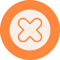 Obraz premium X mark centered within double circle