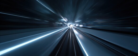 Fototapeta premium hyperloop pod zooming like a comet in a vacuum tunnel transportation future