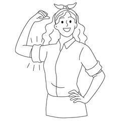 cartoon illustration of a woman in a shirt