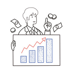 business people with graph