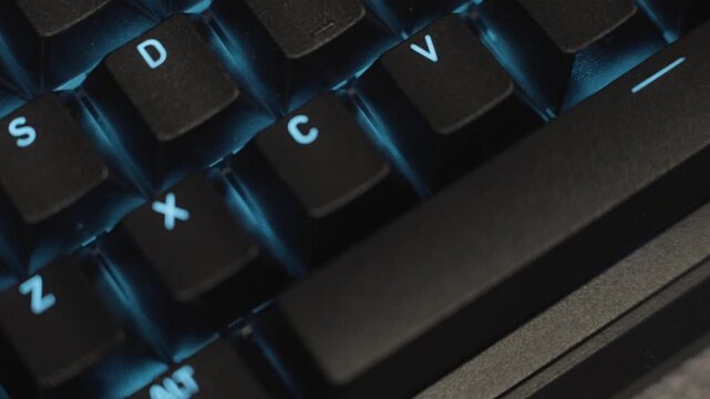 RGB light up key caps in close up view.