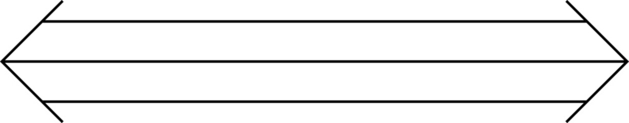 Obraz premium A simple black and white line drawing of a double headed arrow on a white background.