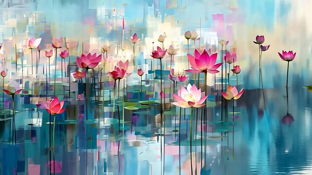 Abstract lotus pond