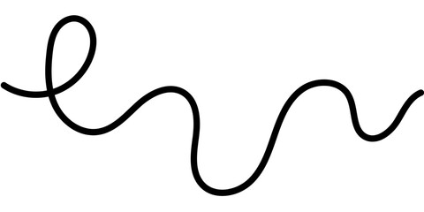 Abstract curvy line patterns feature flowing squiggles in black and white. Vector wavy threads create seamless horizontal backgrounds with organic continuous curves.