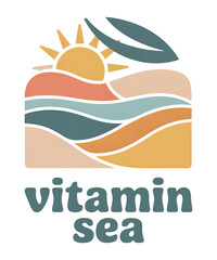 Fototapeta premium Vitamin Sea Summer Beach Wave Illustration Design