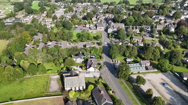 Aerial Drone Footage of Castleton Village, hope valley, UK