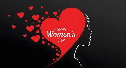 Celebrating women's day with a heartfelt illustration of a woman and hearts