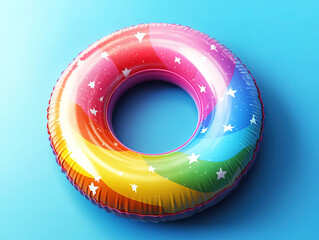 Colorful Rainbow Inflatable Pool Float
