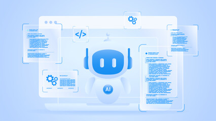AI workflow automation artificial intelligence. ai agent dashboard automation system with processing, data analytic flow, coding steps and process flow.