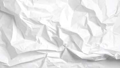 Obraz premium A close-up view of crumpled white paper, showcasing intricate folds and shadows, creating a textured background