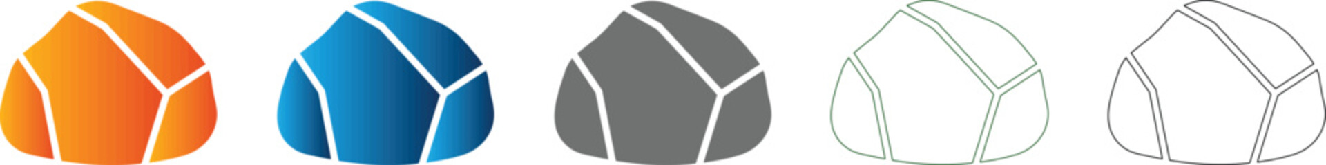 Rock flat icon set symbol, nature geology element, vector illustration © mdshahidmollik5