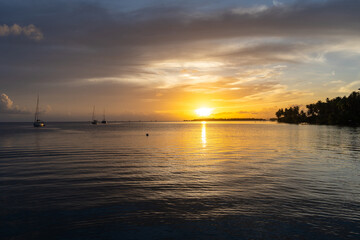 Obraz premium Sunset Over Tahaa Island, French Polynesia