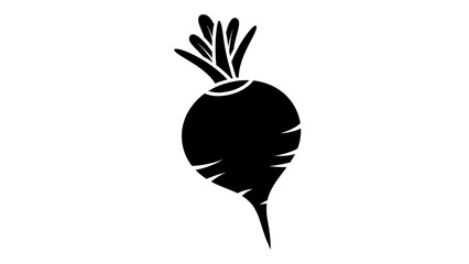 Obraz premium Black Silhouette of a Beetroot Vegetable.