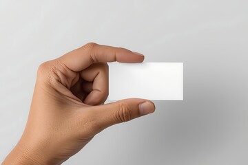Obraz premium Generative AI Compact Hand-Holding Card with Minimalist Design for Promoting Visual Simplicity and