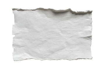 Obraz premium Close-up of a torn, rectangular piece of white paper with textured surface and rough edges