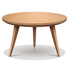 Wooden Table: This image showcases a beautifully crafted round wooden table with a light, natural finish and an elegant design. It evokes a sense of modern simplicity and warmth. 