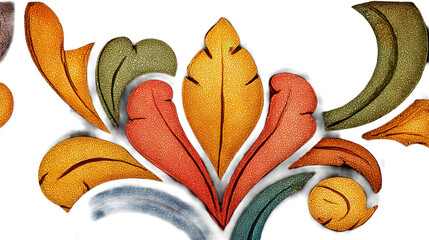 Stained-glass window fragment background isolated on a Transparent background, PNG file.