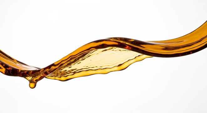 Dynamic Viscous Fluid in Suspension Art Amber Coloured Chemical Displaying Motion and Transparency