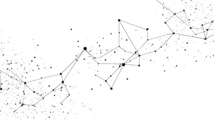 Star constellation line style background isolated on a Transparent background, PNG file.