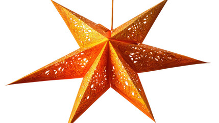 Star-shaped festival lantern background isolated on a Transparent background, PNG file.