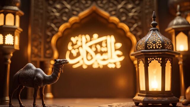 Ramadan Lantern Camel Islamic Decoration.