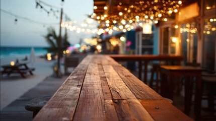 Naklejka premium Beachfront bar background illustrating coastal leisure lifestyle.